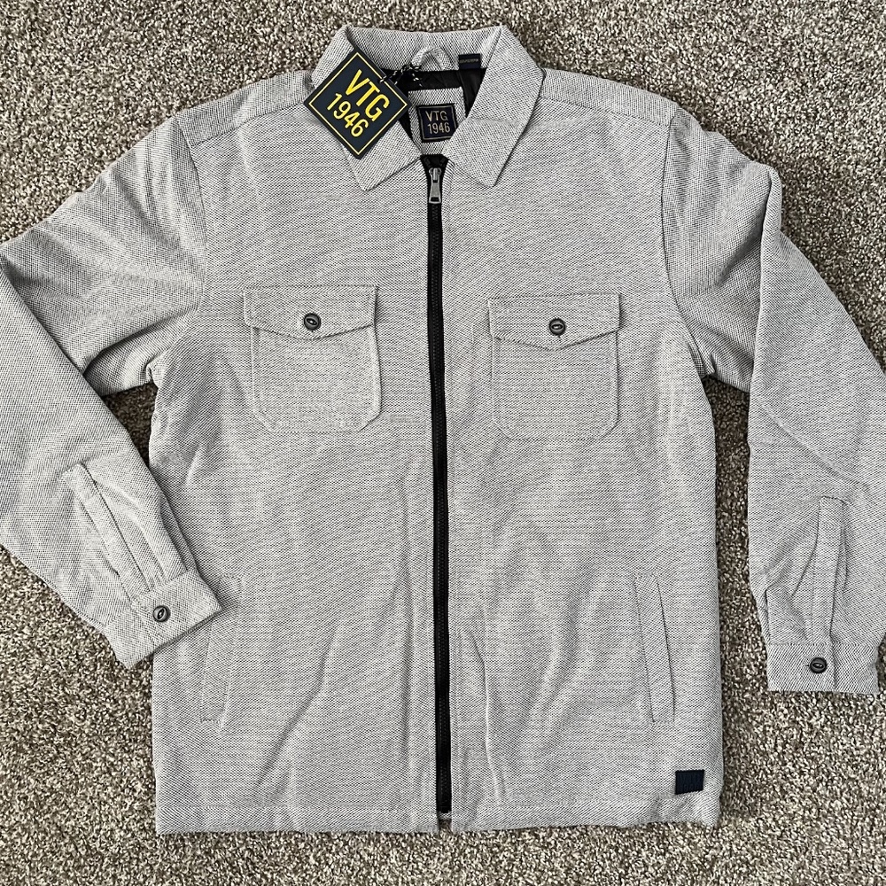 VINTAGE 1946 Birdseye Shacket, Alternate, color, BLACK Mens Large NWY